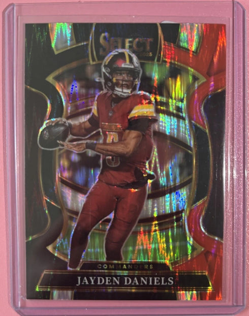 2025 Panini Select - Jayden Daniels Concourse Blue and Red Prizm Shock #88