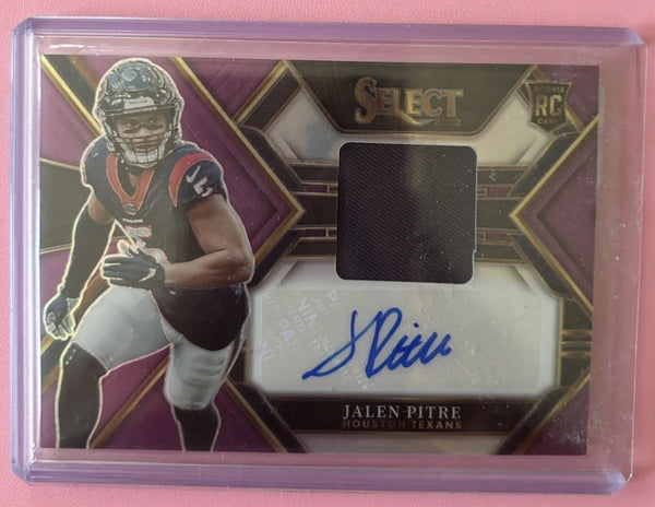 2022 Panini Select Jalen Pitre RPA! 🔥 /49 Rookie Patch Purple Auto