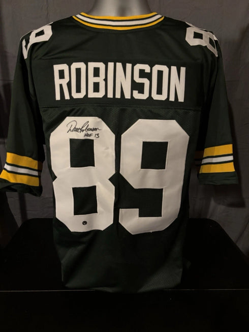 Custom Dave Robinson Signed Green Jersey XL