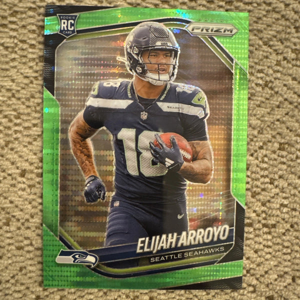 2025 Panini Prizm ELIJAH ARROYO RC #309 Neon GREEN PULSAR PRIZM Seahawks Rookie