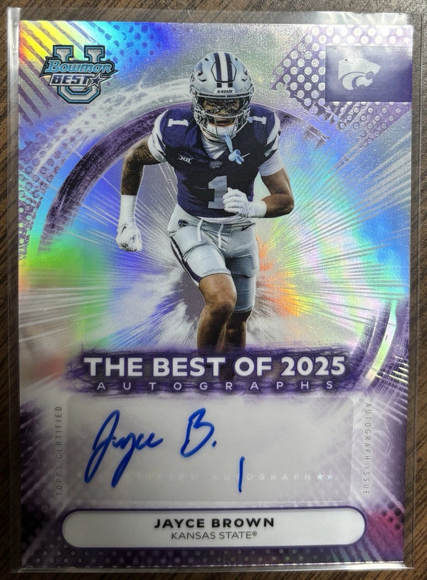 2025 Bowman's Best University - Best of 2025 Auto Jayce Brown Silver Kansas St