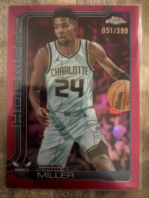 2025-26 Topps Chrome Brandon Miller Pink Refractor /399 Charlotte Hornets