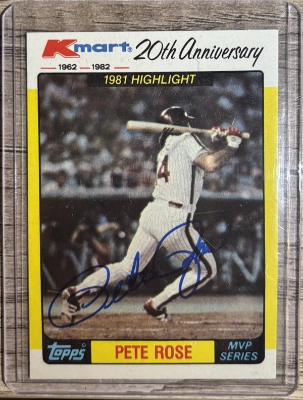 1982 Topps Baseball K-Mart 20th Anniversary # 44 Highlight Pete Rose Wilder Coa