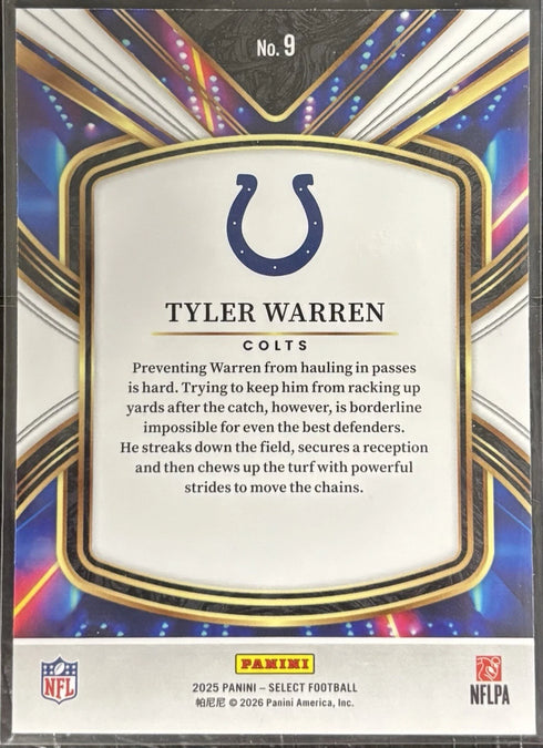 2025 Panini Select - Select Future Tyler Warren #9 (RC) Colts