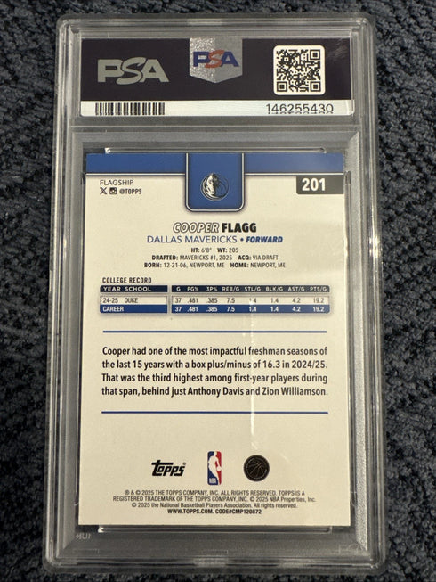2025-26 Topps - Cooper Flagg #201 (RC) PSA 8