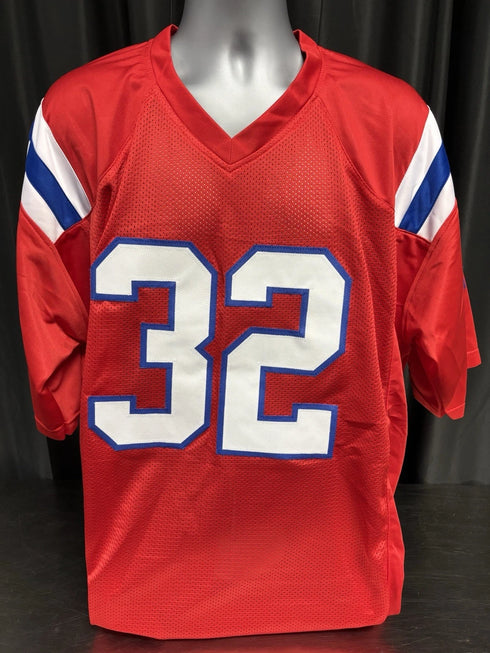 Patriots Treveyon Henderson Signed Custom Red Jersey SWAU