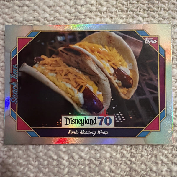 2025 Topps Disneyland 70th Rainbow Foil Insert Ronto Morning Wrap Snack #110