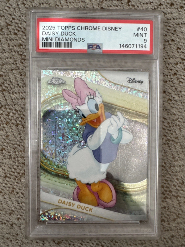 2025: Topps Chrome Disney Daisy Duck Mini Diamonds #40 PSA 9