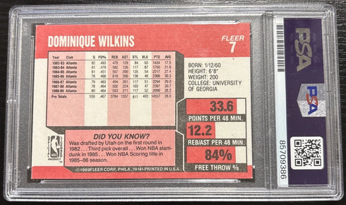 1988-89 Fleer Dominique Wilkins PSA/DNA Certified Authentic Auto