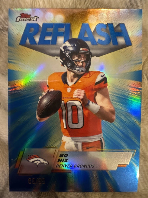 2025 Topps Finest Bo Nix Reflash Blue /99 RF-3 Broncos