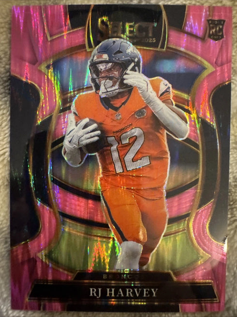 2025 Panini Select - Concourse RJ Harvey #10 Pink Shock Prizm (RC)