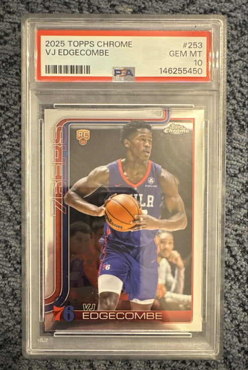 2025 Topps Chrome - VJ Edgecombe #253 (RC) PSA 10