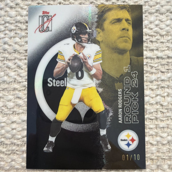 Topps Signature Class #44 Aaron Rodgers Steelers Round 1 Pick /10