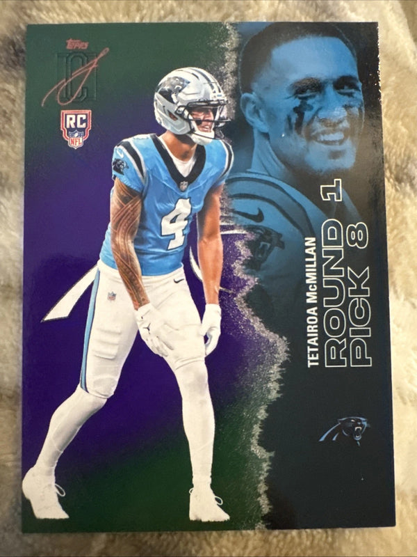 2025 Topps Signature Class Tetairoa McMillan Rookie Green Purple #230 Panthers