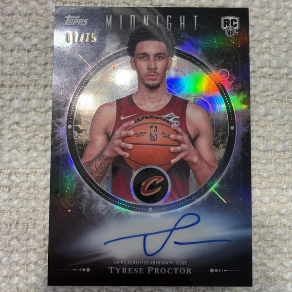 Topps Rookie Midnight Oil Marks Tyrese Proctor Cavaliers MOR-TP Autograph
