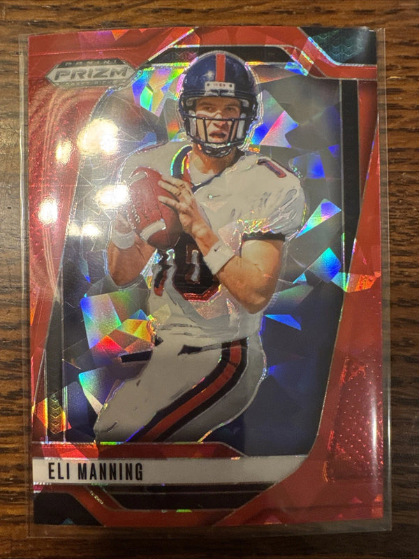 2025 Prizm Football Eli Manning Red Cracked Ice #189