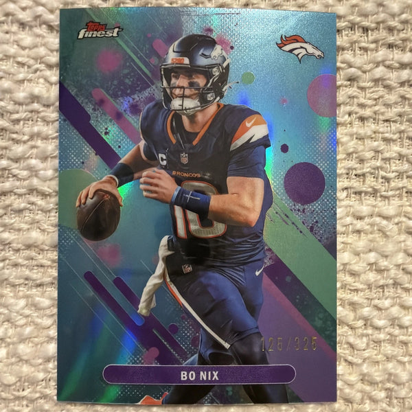BO NIX 2025 TOPPS FINEST SKY BLUE REFRACTOR #53 BRONCOS /325