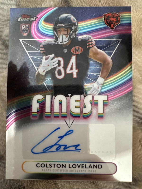 2025 Topps Finest Colston Loveland Rookie Autograph Refractor Chicago Bears