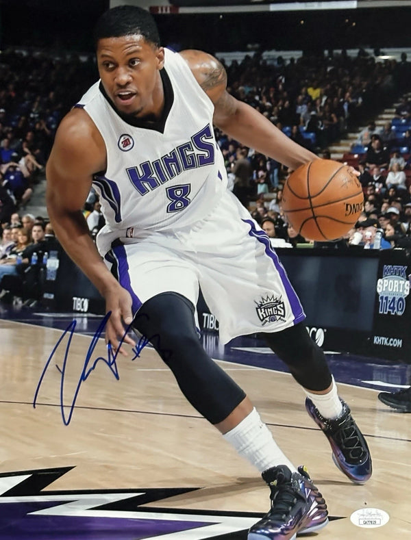 Sacramento Kings Rudy Gay Signed 11x14 Dribbling JSA COA