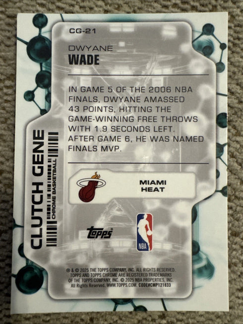 Dwyane Wade 2025-26 Topps Chrome Clutch Gene Refractor CG-21 Miami Heat