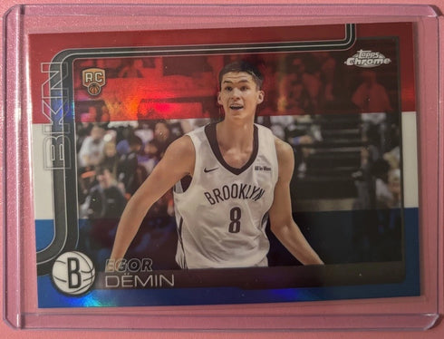Topps Chrome Egor Demin Rookie Red White Blue #258 Brooklyn Nets Basketball