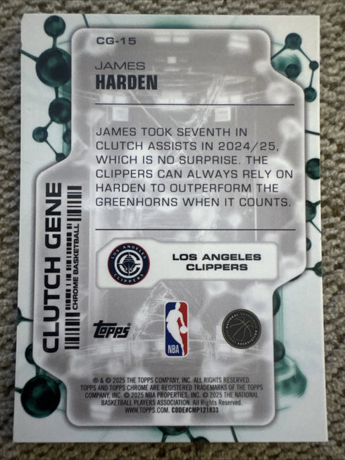 2025-26 Topps Chrome James Harden Clutch Gene Aqua Refractor /199 #CG-15 Insert