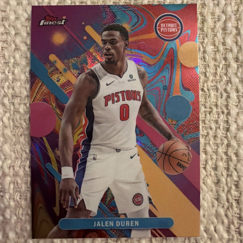Jalen Duren 2025-26 Finest Oil Spill Refractor #38 Detroit Pistons