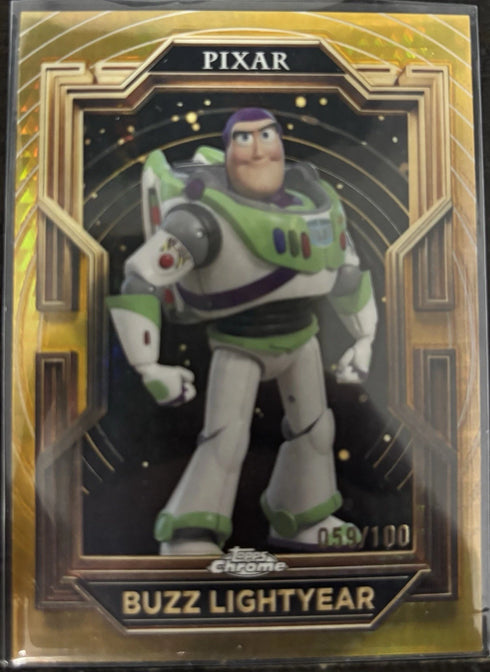 2025 Topps Chrome Pixar Gold Buzz Lightyear Prism Etch /100 #2