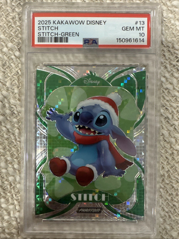 2025 Kakawow Disney Stitch Green #13 /20 PSA 10