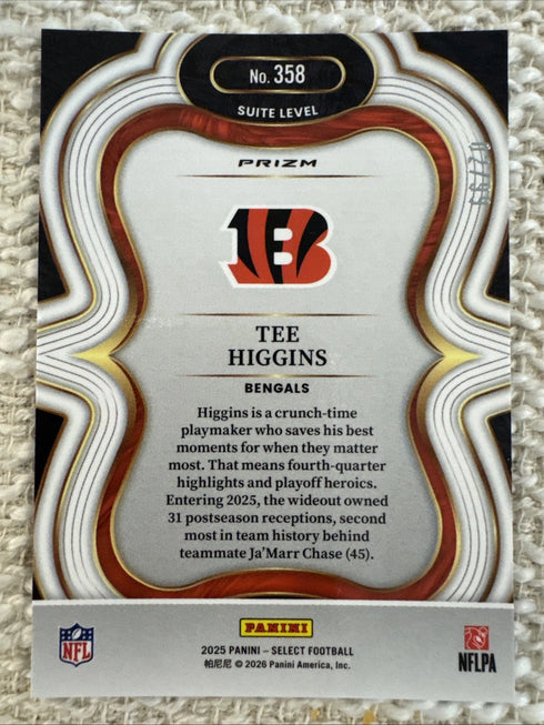 2025 Panini Select Tee Higgins Blue Prizm #358 /99