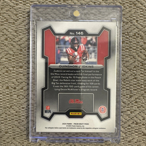 2024 Panini Prizm Draft Picks Quinshon Judkins Rookie #146 Card