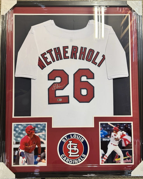 Cardinals JJ Wetherhold Signed Framed Jersey With Beckett COA *SEE DESCRIPTION*