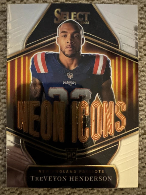 2025 Panini Select Neon Icons Treveyon Henderson #16 Patriots Rookie Football