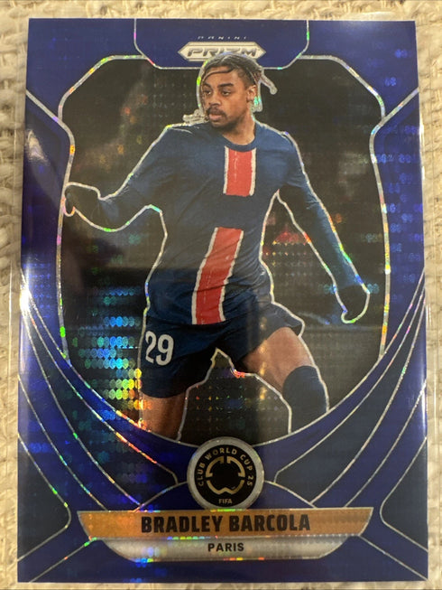 2025 Panini Prizm FIFA Club World Cup Bradley Barcola #27 Blue Glitter /275