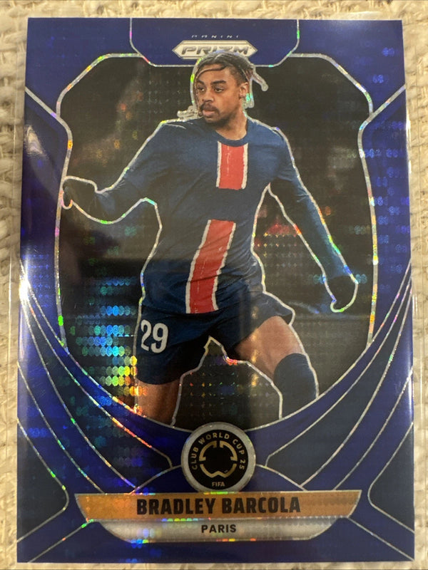 2025 Panini Prizm FIFA Club World Cup Bradley Barcola #27 Blue Glitter /275
