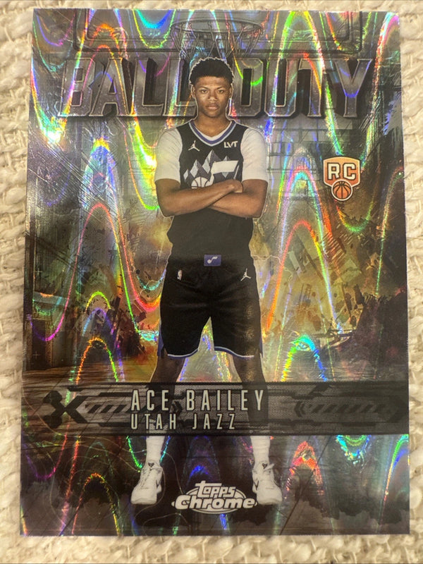 Topps 2025-26 Chrome Ball of Duty RayWave Rookie #BD-24 Ace Bailey Utah Jazz