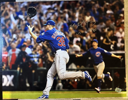 Mike Montgomery Signed Cubs 2016 WS Last Play 16x20 Photo Last Pitch Wilder COA