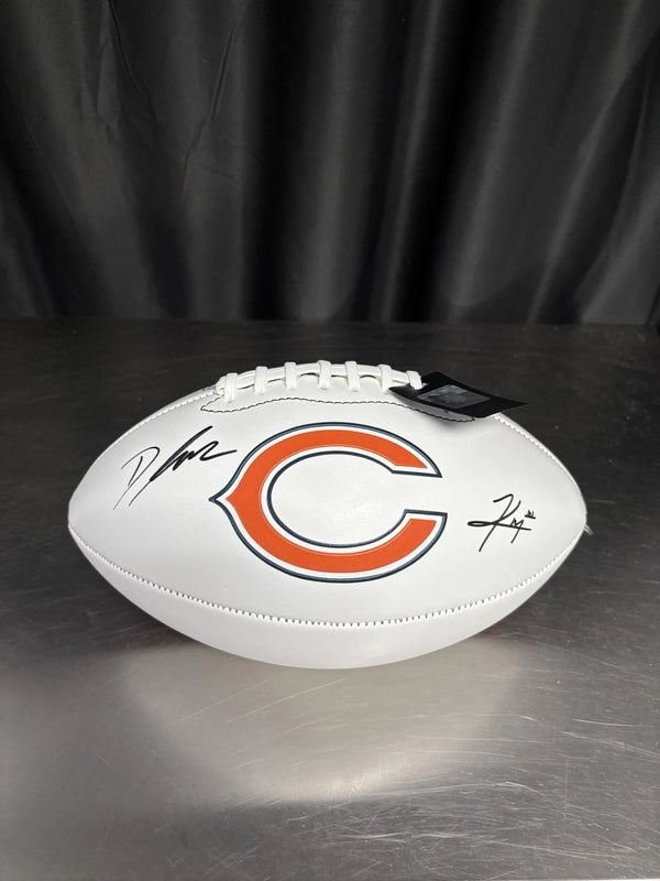 Chicago Bears Deandre Swift & Kyle Monangai Signed Football JSA Coa