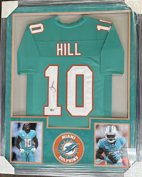 Miami Dolphins Tyreek Hill Signed Custom Framed Jersey Beckett Coa