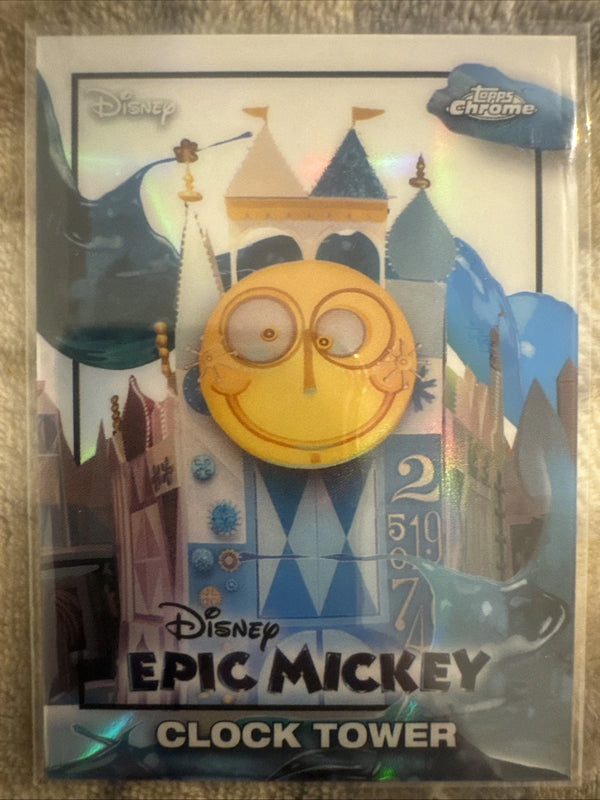 2026 Topps Disney Neon Chrome Clock Tower Epic Mickey #EM-24