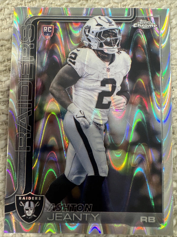 2025 Topps Chrome Football Ashton Jeanty Raywave Rookie RC #322 RAIDERS