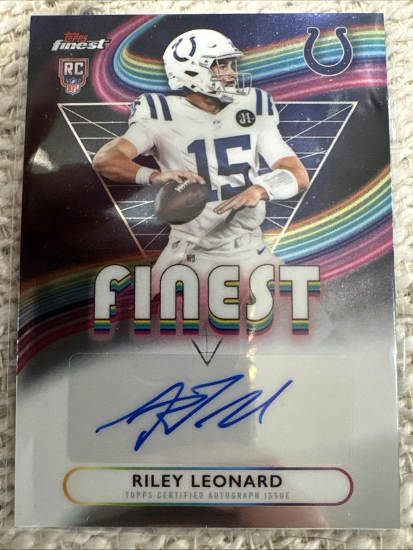 Topps Finest Rookie Finest Autographs Riley Leonard Colts Rookie Auto RFA-RL