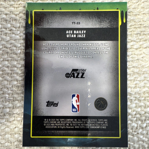 2025-26 Topps Chrome Ace Bailey Tall Tales RC Rookie #TT-23 Jazz