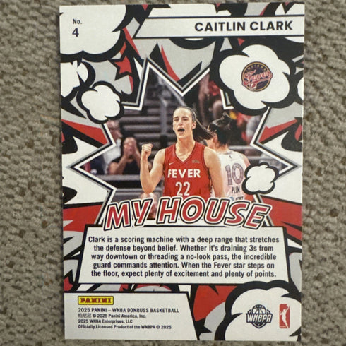 2025 Panini Donruss WNBA Caitlin Clark My House #4 Indiana Fever