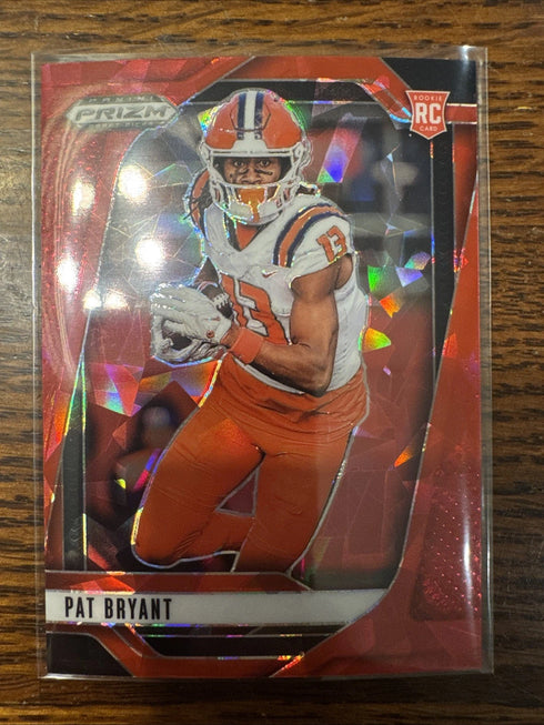 2025 Prizm Football Pat Bryant RC Red Cracked Ice #35