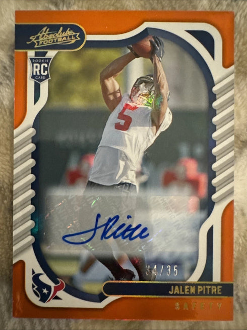 2022 Panini Absolute - Rookies Jalen Pitre #166 Orange Spectrum Signatures