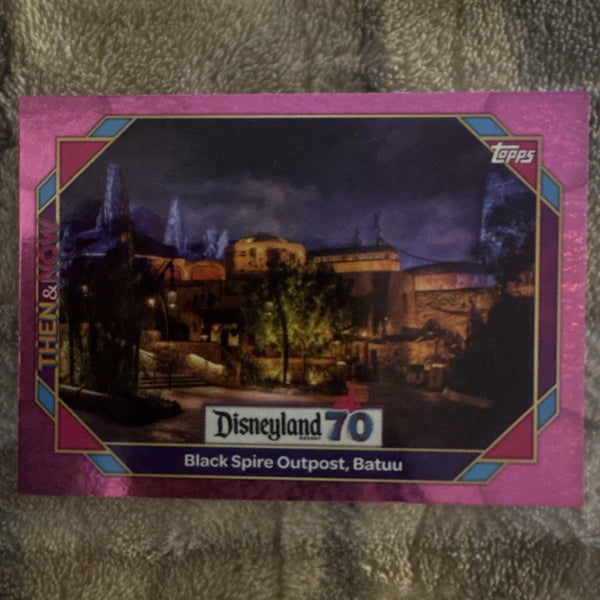 Black Spire Outpost Batuu 2025 Topps Disneyland 70th #24 Pink Shimmer Then & Now