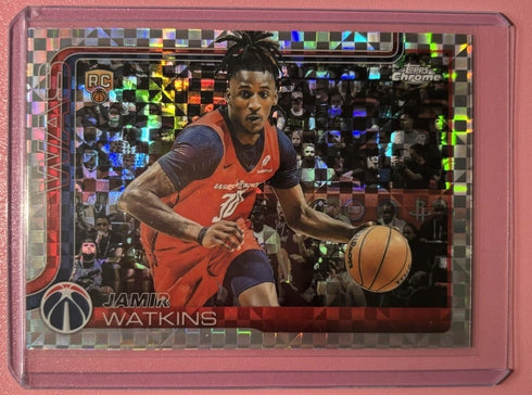 Jamir Watkins 2025-26 Topps Chrome #294 X-Fractor (RC) Rookie Wizards
