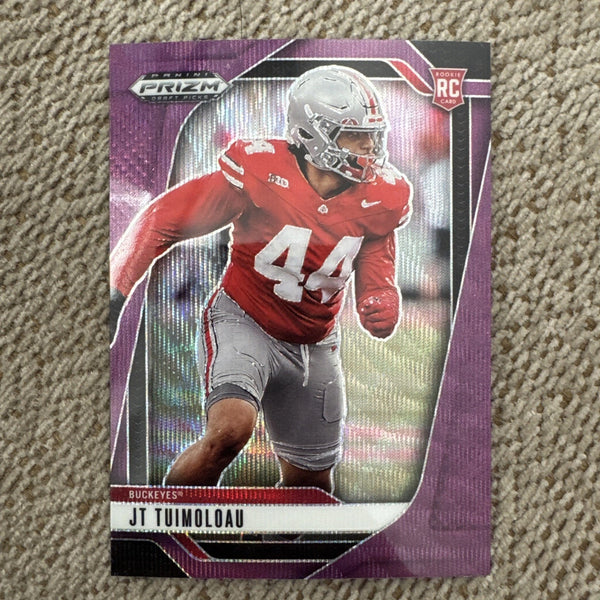 2025 Panini Prizm Draft Picks - JT Tuimoloau #81 Purple Wave Prizm (RC)