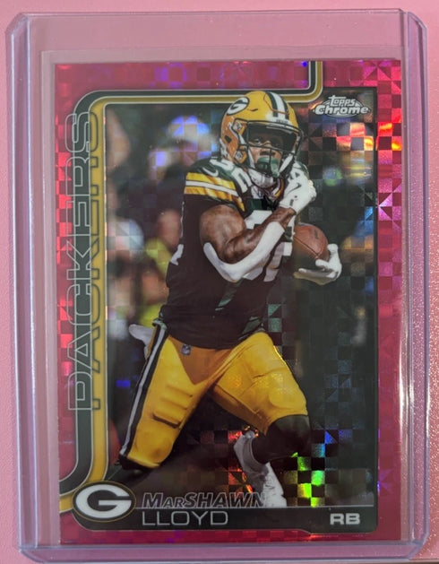 2025 Topps Chrome Hot Pink X-Fractor Marshawn Lloyd packers